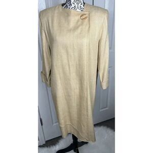 Vintage Ildi Marshall 100% Silk Gold‎ Dress Size 10